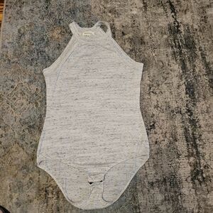 Monteau White and Gray Knit Bodysuit Size XL